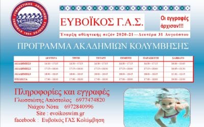 Πρόγραμμα ακαδημιών αθλητικής σεζόν 2020-21